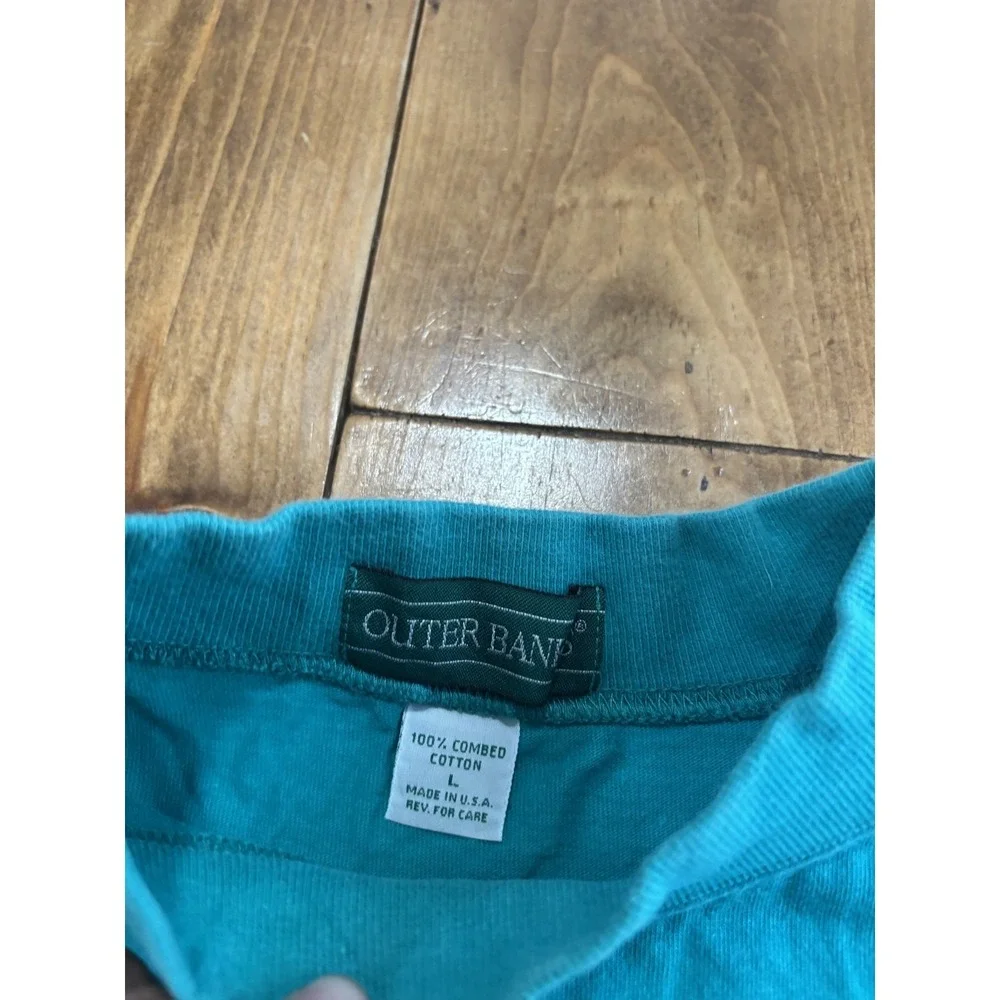 Vintage 1993 Outer Banks Ideas Committee Long Sleeve T-Shirt Men's Size L Teal